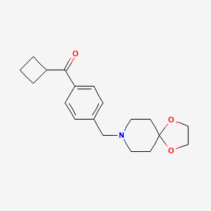 molecular formula C19H25NO3 B1368629 Cyclobutyl 4-[8-(1,4-dioxa-8-azaspiro[4.5]decyl)methyl]phenyl ketone CAS No. 898758-58-2