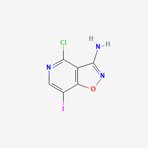 molecular formula C6H3ClIN3O B13686318 4-Chloro-7-iodoisoxazolo[4,5-c]pyridin-3-amine 