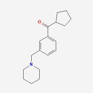 molecular formula C18H25NO B1368634 Cyclopentyl 3-(piperidinomethyl)phenyl ketone CAS No. 898793-70-9