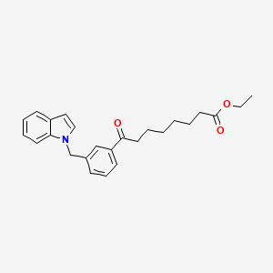 molecular formula C25H29NO3 B1368635 Ethyl 8-[3-(indolylmethyl)phenyl]-8-oxooctanoate 