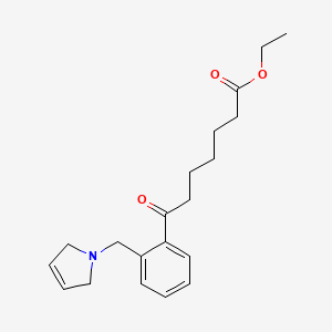 molecular formula C20H27NO3 B1368642 Ethyl 7-oxo-7-[2-(3-pyrrolinomethyl)phenyl]heptanoate CAS No. 898764-02-8