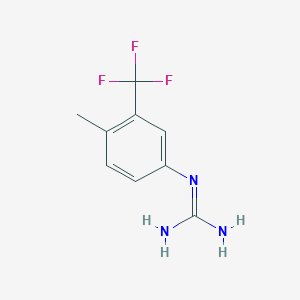 molecular formula C9H10F3N3 B13686442 1-[4-Methyl-3-(trifluoromethyl)phenyl]guanidine 