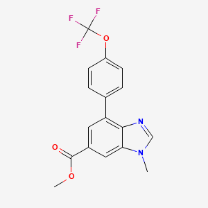 molecular formula C17H13F3N2O3 B13686443 Methyl 1-Methyl-4-[4-(trifluoromethoxy)phenyl]benzimidazole-6-carboxylate 