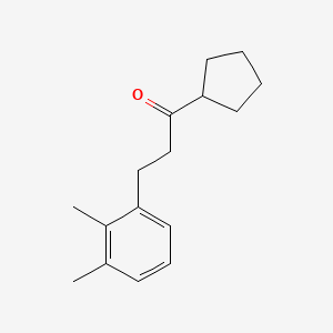 molecular formula C16H22O B1368646 Cyclopentyl 2-(2,3-dimethylphenyl)ethyl ketone CAS No. 898793-47-0