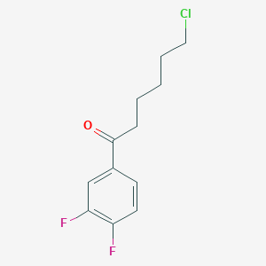molecular formula C12H13ClF2O B1368648 6-Chloro-1-(3,4-difluorophenyl)-1-oxohexane CAS No. 898761-54-1