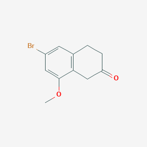 molecular formula C11H11BrO2 B13686480 6-Bromo-8-methoxy-3,4-dihydronaphthalen-2(1H)-one 