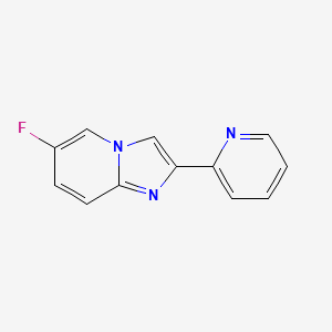molecular formula C12H8FN3 B13686528 6-Fluoro-2-(2-pyridyl)imidazo[1,2-a]pyridine 