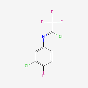 molecular formula C8H3Cl2F4N B13686533 N-(3-Chloro-4-fluorophenyl)-2,2,2-trifluoroacetimidoyl chloride 