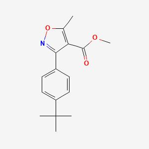 molecular formula C16H19NO3 B13686547 Methyl 3-[4-(tert-Butyl)phenyl]-5-methylisoxazole-4-carboxylate 