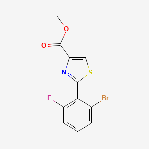 molecular formula C11H7BrFNO2S B13686589 Methyl 2-(2-Bromo-6-fluorophenyl)thiazole-4-carboxylate 