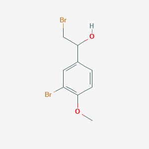 molecular formula C9H10Br2O2 B13686685 2-Bromo-1-(3-bromo-4-methoxyphenyl)ethanol 