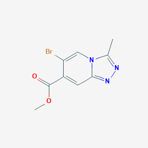 molecular formula C9H8BrN3O2 B13686710 Methyl 6-Bromo-3-methyl-[1,2,4]triazolo[4,3-a]pyridine-7-carboxylate 