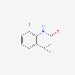 molecular formula C11H11NO B13686755 4-Methyl-3,7b-dihydro-1H-cyclopropa[c]quinolin-2(1aH)-one 