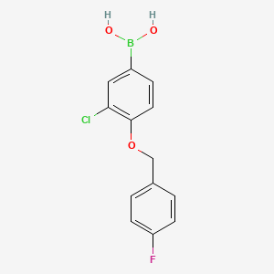 molecular formula C13H11BClFO3 B1368681 3-Chloro-4-(4'-fluorobenzyloxy)phenylboronic acid CAS No. 849062-39-1