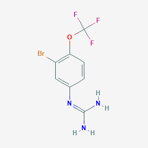 molecular formula C8H7BrF3N3O B13686815 1-[3-Bromo-4-(trifluoromethoxy)phenyl]guanidine 