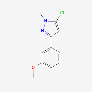 molecular formula C11H11ClN2O B13686833 5-Chloro-3-(3-methoxyphenyl)-1-methyl-1H-pyrazole 