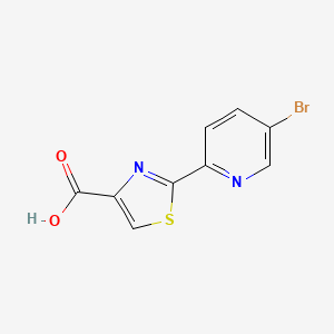 molecular formula C9H5BrN2O2S B13686847 2-(5-Bromopyridin-2-yl)thiazole-4-carboxylic Acid 