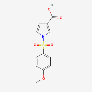 molecular formula C12H11NO5S B13686855 1-[(4-Methoxyphenyl)sulfonyl]-1H-pyrrole-3-carboxylic Acid 