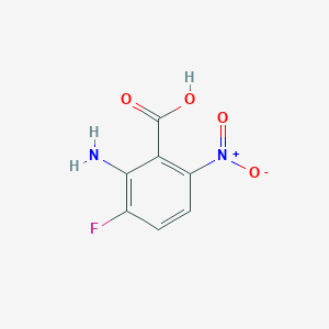 molecular formula C7H5FN2O4 B13686864 2-Amino-3-fluoro-6-nitrobenzoic acid 