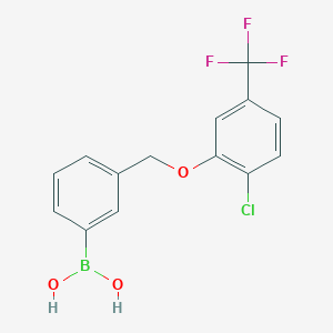 molecular formula C14H11BClF3O3 B1368687 (3-((2-Chloro-5-(trifluoromethyl)phenoxy)methyl)phenyl)boronic acid CAS No. 871126-25-9