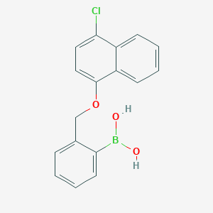 molecular formula C17H14BClO3 B1368691 2-[(4'-Chloro-1-naphthyloxy)methyl]phenylboronic acid CAS No. 1072951-65-5