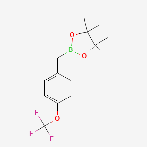 molecular formula C14H18BF3O3 B1368692 4,4,5,5-Tetramethyl-2-(4-(trifluoromethoxy)benzyl)-1,3,2-dioxaborolane CAS No. 872038-32-9