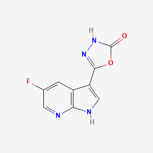 molecular formula C9H5FN4O2 B13686948 5-(5-Fluoro-7-azaindol-3-yl)-1,3,4-oxadiazol-2(3H)-one 