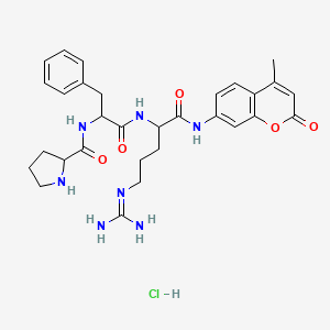 molecular formula C30H38ClN7O5 B1368700 H-Pro-phe-arg-amc acetate salt 