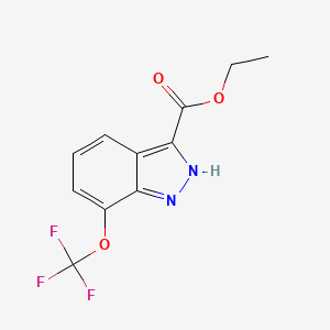 molecular formula C11H9F3N2O3 B13687007 Ethyl 7-(trifluoromethoxy)-1H-indazole-3-carboxylate 