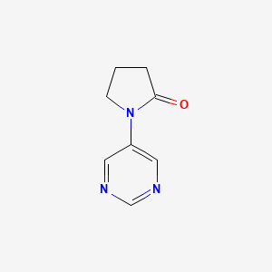 molecular formula C8H9N3O B13687185 1-(Pyrimidin-5-yl)pyrrolidin-2-one 