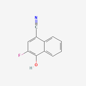 molecular formula C11H6FNO B13687216 3-Fluoro-4-hydroxy-1-naphthonitrile 