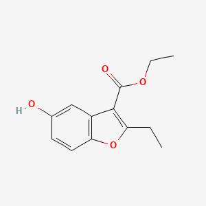 molecular formula C13H14O4 B13687221 Ethyl 2-ethyl-5-hydroxybenzofuran-3-carboxylate 