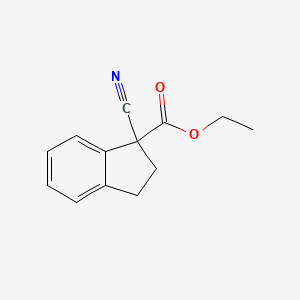 molecular formula C13H13NO2 B13687244 Ethyl 1-Cyanoindane-1-carboxylate 