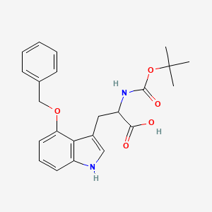 molecular formula C23H26N2O5 B13687268 Boc-4-(benzyloxy)-DL-tryptophan 