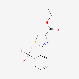 molecular formula C13H10F3NO2S B13687274 Ethyl 2-[2-(Trifluoromethyl)phenyl]thiazole-4-carboxylate 