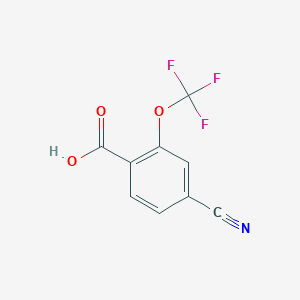 molecular formula C9H4F3NO3 B13687320 4-Cyano-2-(trifluoromethoxy)benzoic acid 