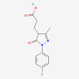 molecular formula C13H13FN2O3 B1368734 3-[1-(4-fluorophenyl)-3-methyl-5-oxo-4,5-dihydro-1H-pyrazol-4-yl]propanoic acid 