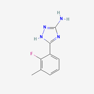 molecular formula C9H9FN4 B13687364 5-Amino-3-(2-fluoro-3-methylphenyl)-1H-1,2,4-triazole 