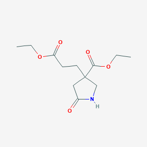 molecular formula C12H19NO5 B1368804 Ethyl 3-(3-ethoxy-3-oxopropyl)-5-oxo-3-pyrrolidinecarboxylate 