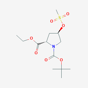 molecular formula C13H23NO7S B1368810 1-O-Tert-butyl 2-O-ethyl (2S,4R)-4-methylsulfonyloxypyrrolidine-1,2-dicarboxylate 
