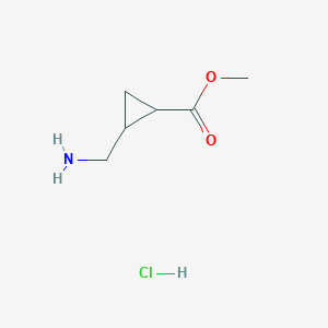 molecular formula C6H12ClNO2 B1368813 METHYL 2-(AMINOMETHYL)CYCLOPROPANE-1-CARBOXYLATE HYDROCHLORIDE CAS No. 1630906-92-1