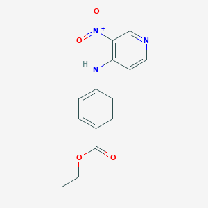 molecular formula C14H13N3O4 B136884 Ethyl 4-[(3-nitropyridin-4-yl)amino]benzoate CAS No. 145079-07-8