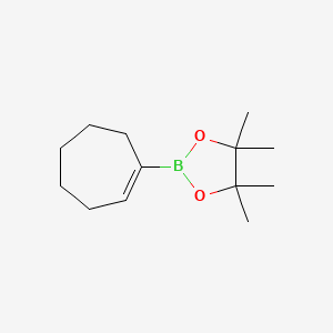 molecular formula C13H23BO2 B1368929 2-(Cyclohept-1-en-1-yl)-4,4,5,5-tetramethyl-1,3,2-dioxaborolane CAS No. 287944-13-2