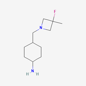 molecular formula C11H21FN2 B13689558 cis-4-[(3-Fluoro-3-methylazetidin-1-yl)methyl]cyclohexanamine 