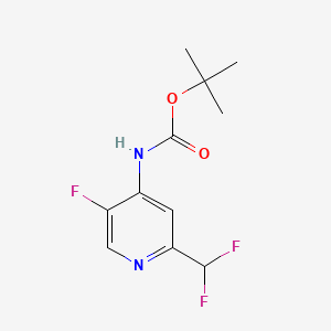 molecular formula C11H13F3N2O2 B13689565 N-Boc-2-(difluoromethyl)-5-fluoropyridin-4-amine 