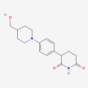 molecular formula C17H22N2O3 B13689589 3-(4-(4-(Hydroxymethyl)piperidin-1-yl)phenyl)piperidine-2,6-dione 