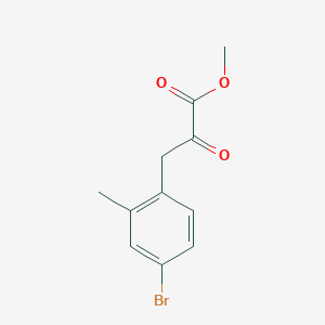 molecular formula C11H11BrO3 B13689599 Methyl 3-(4-bromo-2-methylphenyl)-2-oxopropanoate 