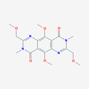 molecular formula C18H22N4O6 B136896 5,10-Dimethoxy-2,7-bis(methoxymethyl)-3,8-dimethylpyrimido[4,5-g]quinazoline-4,9-dione CAS No. 143430-33-5