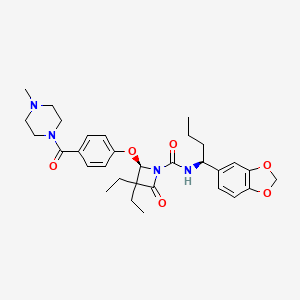 (2R)-2-[4-[(4-Methyl-1-piperazinyl)carbonyl]phenoxy]-3,3-diethyl-N-[(1S)-1-[3,4-(methylenedioxy)phenyl]butyl]-4-oxo-1-azetidinecarboxamide