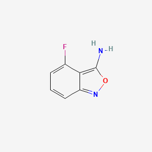 molecular formula C7H5FN2O B13689755 3-Amino-4-fluorobenzisoxazole 